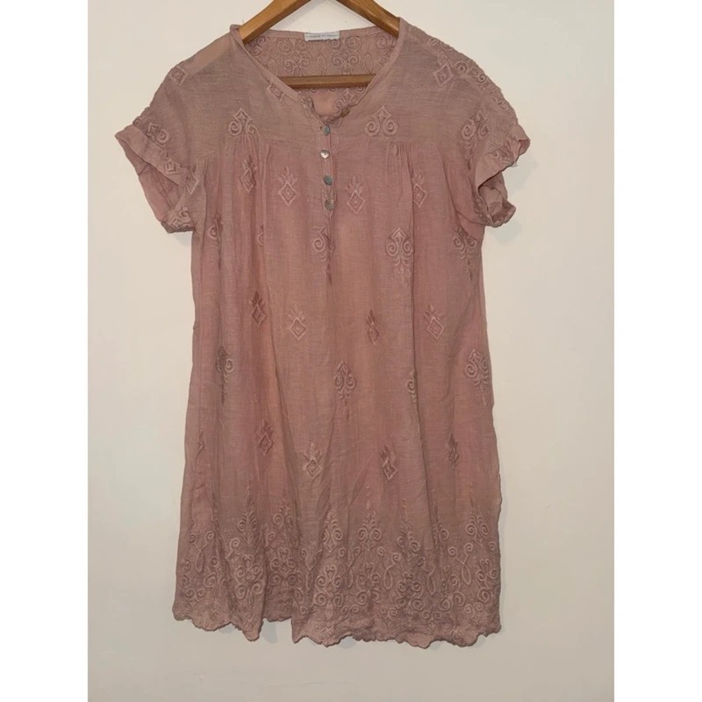 Old Navy Mauve Embroidered Tunic Dress